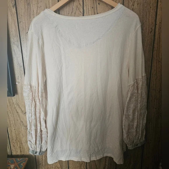 WE THE FREE Jade Balloon Patchwork Long Sleeve Pocket Tee - XS - Picture 8 of 9